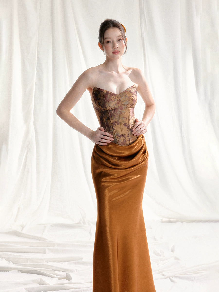 Women's Satin New Chinese-Style Evening Dress Formal Midi Dress for Black Tie Wedding Guest Cocktail Party Prom Date Night