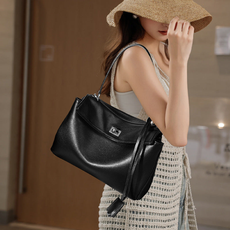 Women's Large-capacity Commute Office Leather Workwear Tote Bag Shoulder Crossbody Purse Premium Work and Travel