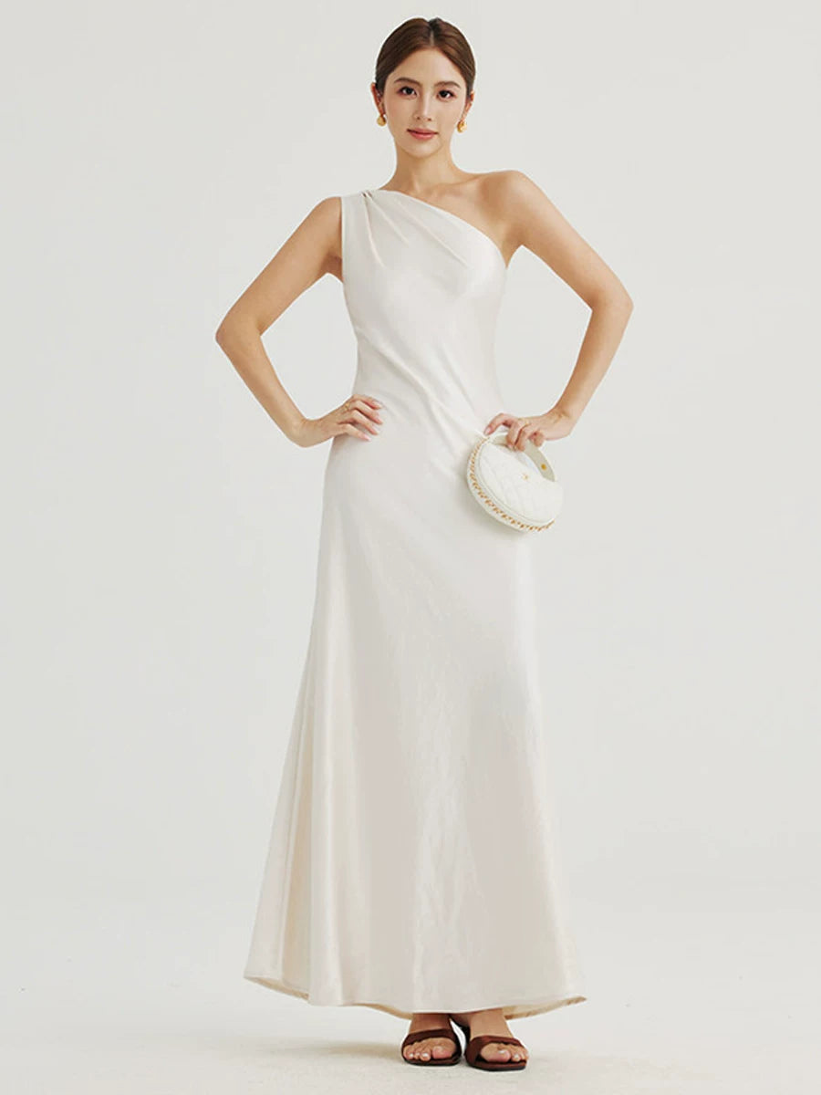 Women's Black Slim-Fit Sleeveless Maxi French-Inspired Halter Evening Dress Cowl Neck Party Dress Tie