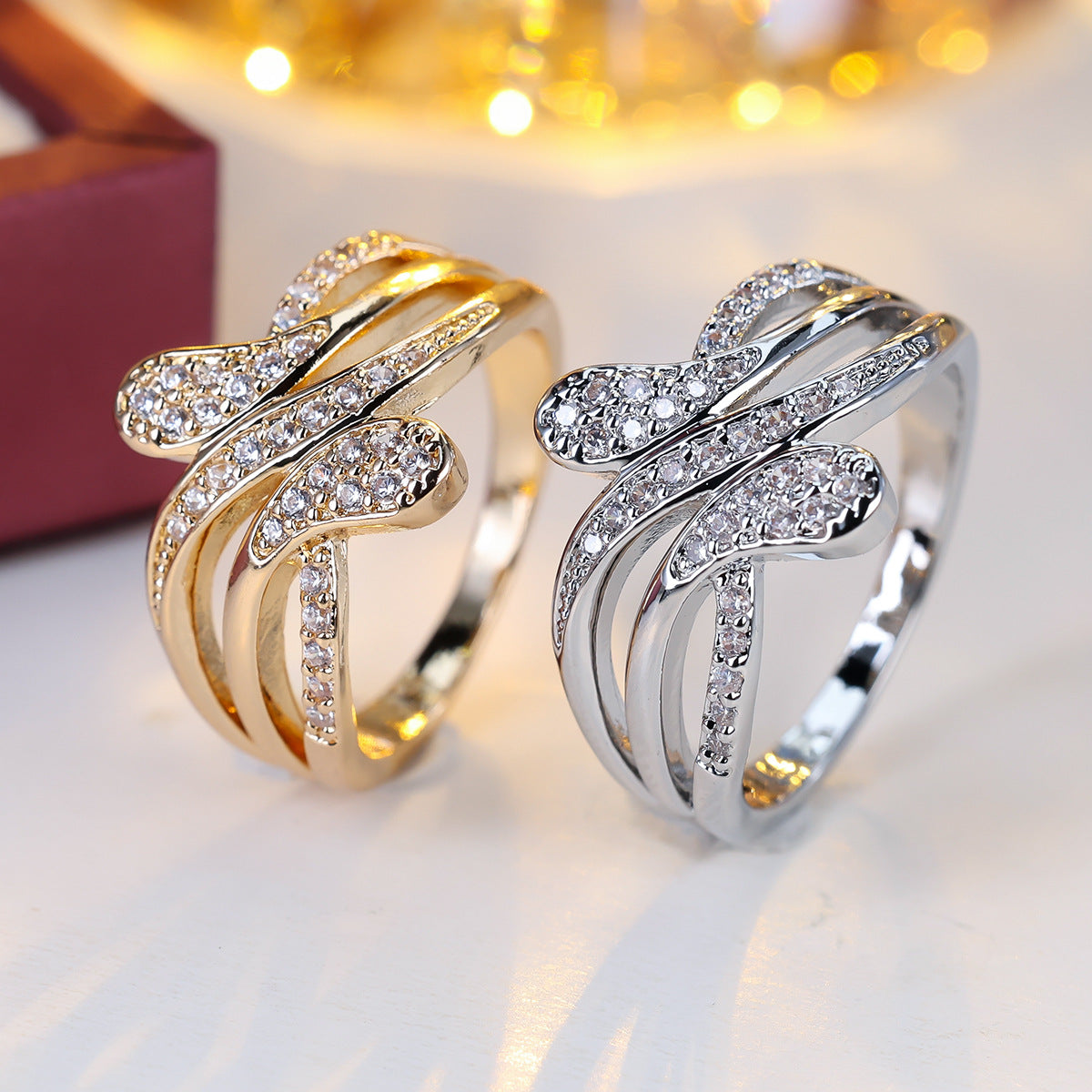 Cubic zirconia jewelry set by Yoshan, detail view 4