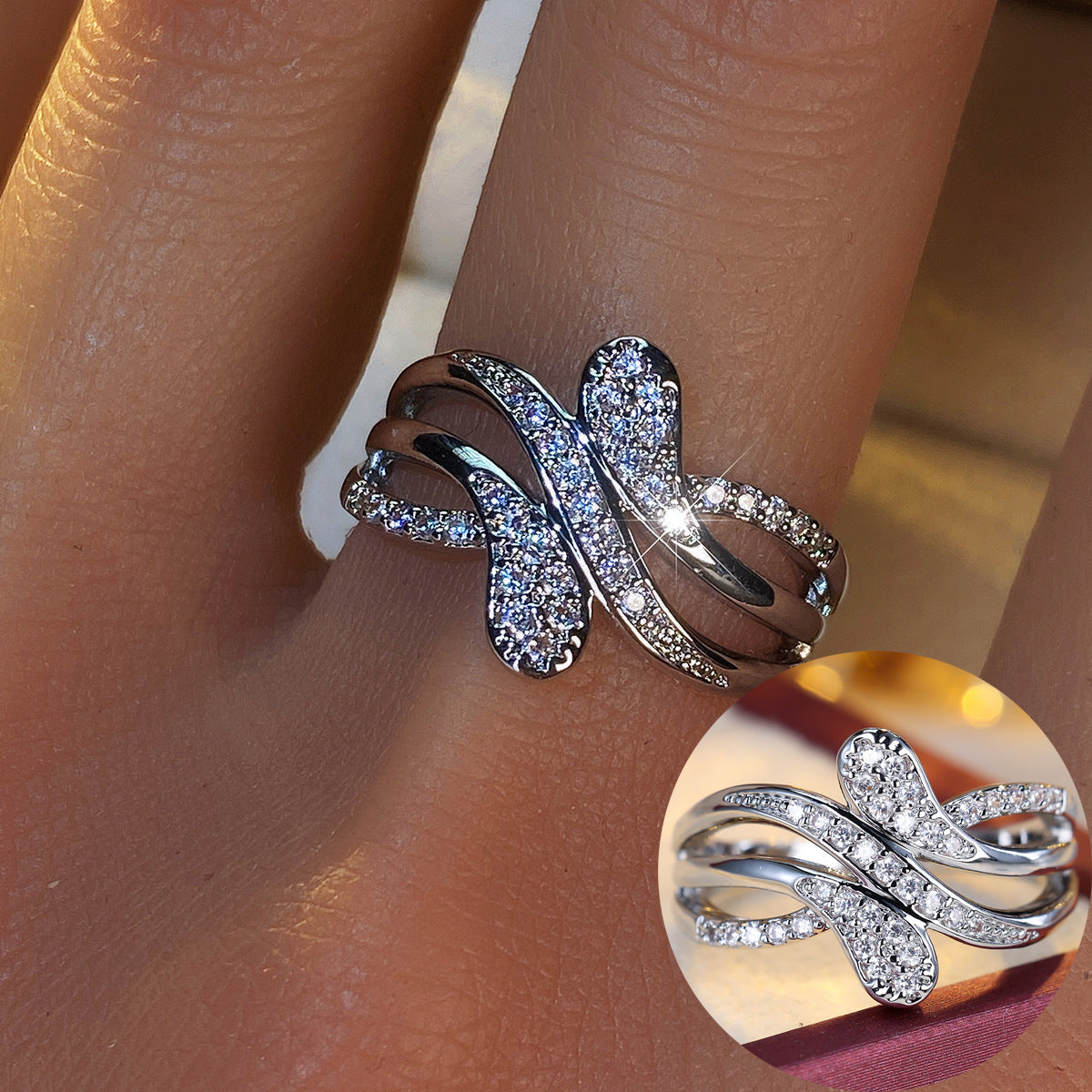 Silver cubic zirconia jewelry set by Yoshan