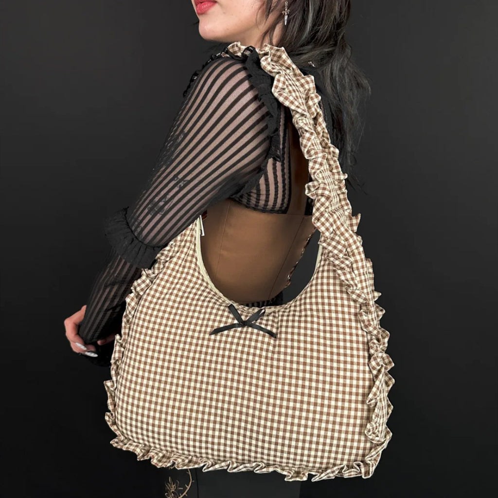 Women's Large-capacity Polka-dot Bow Shoulder Bag Work Weekend Everyday Hobo Purse
