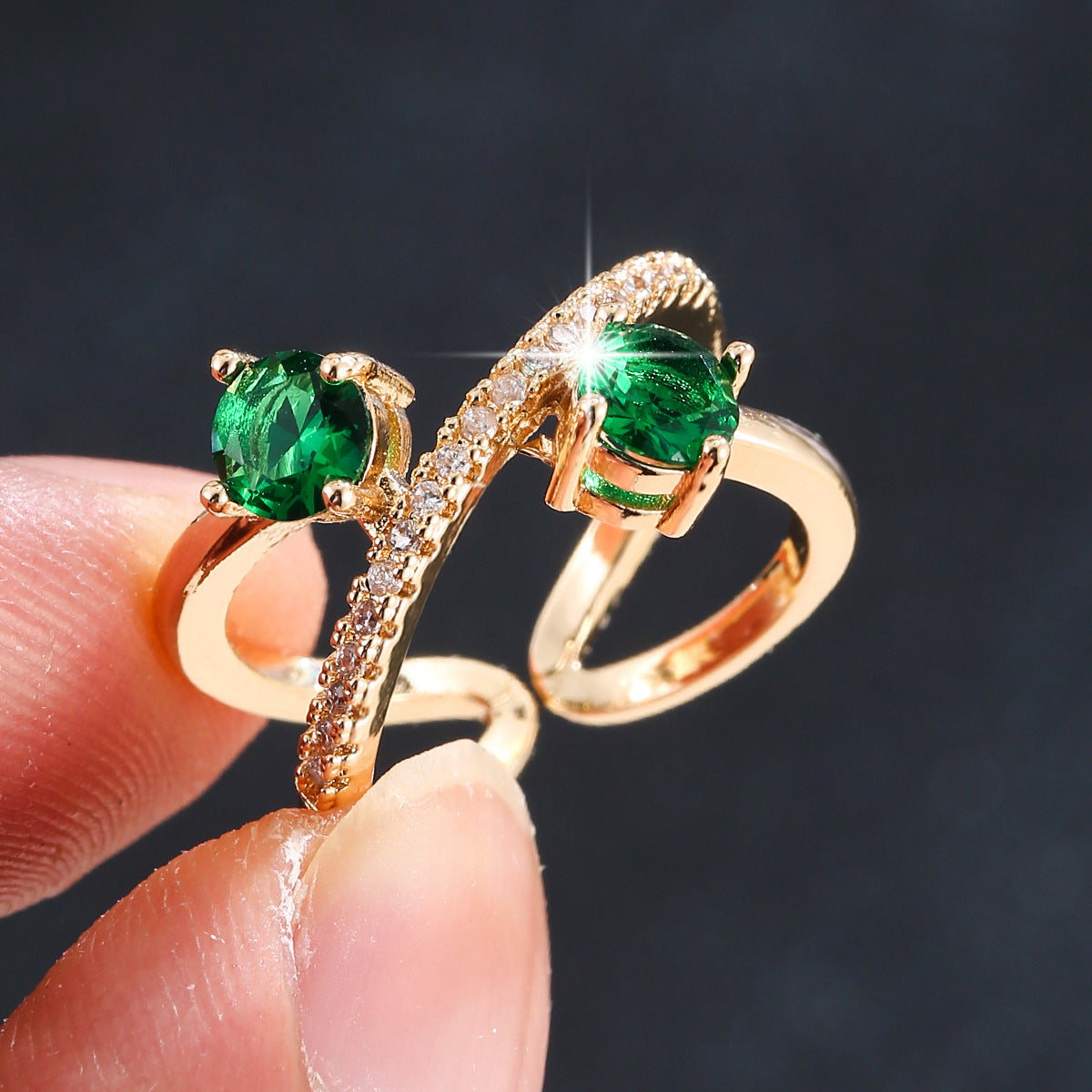 Gold statement ring by Yoshan