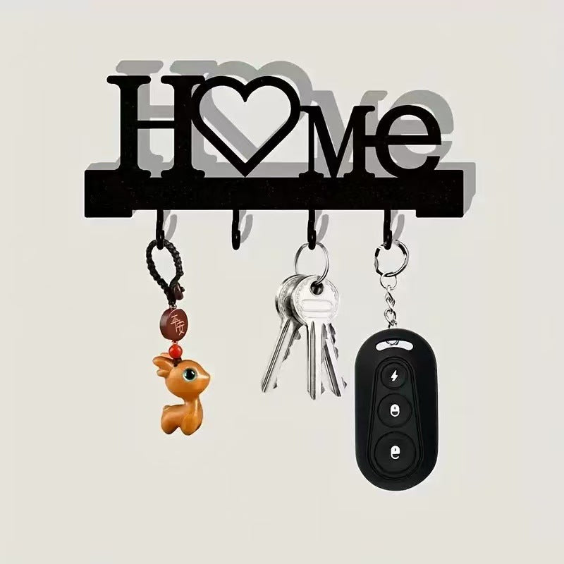 Metal Wrought-iron Wall Hook Entryway Coat Hook Storage Bin Home Organizer Kitchen