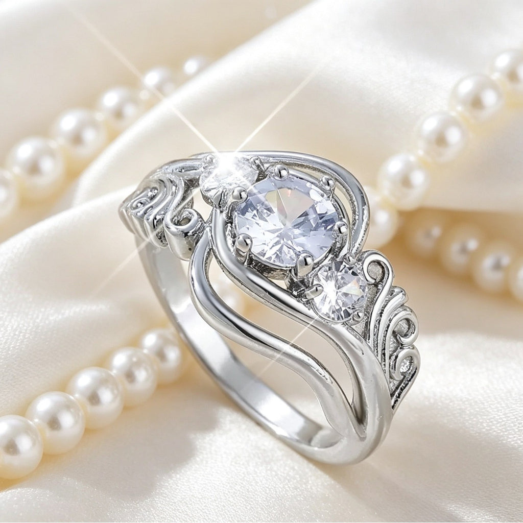 Cubic zirconia jewelry set by Yoshan, detail view 6