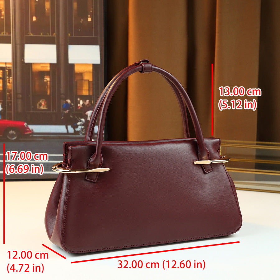 Women's Shell Metal Korean-style Retro Boston Bag Hobo for Everyday Use Travel Work Versatile Office School