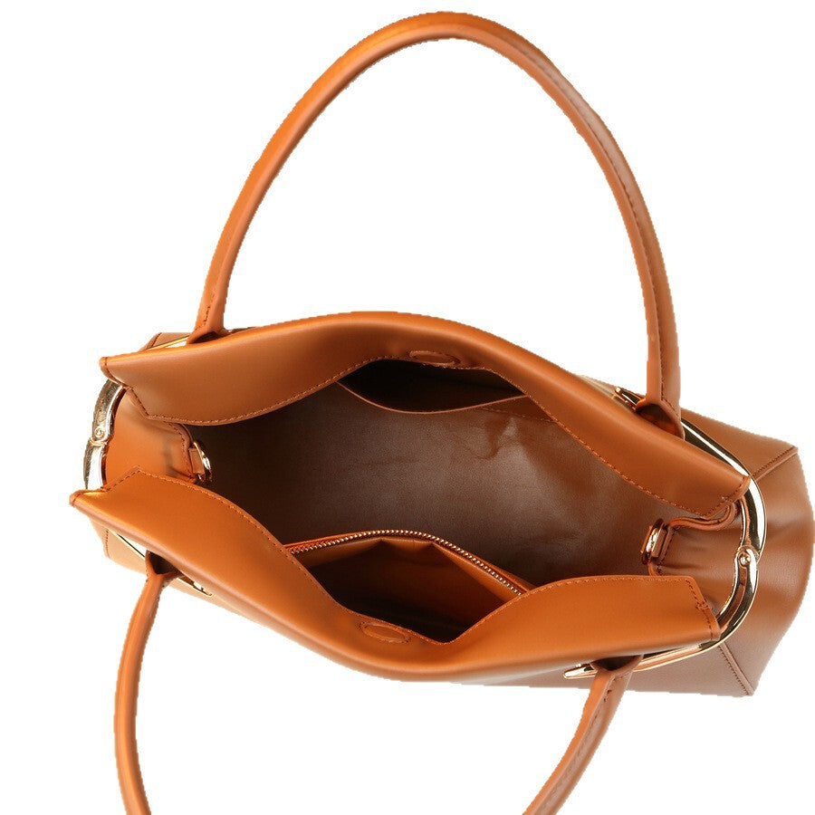 Women's Shell Metal Korean-style Retro Boston Bag Hobo for Everyday Use Travel Work Versatile Office School
