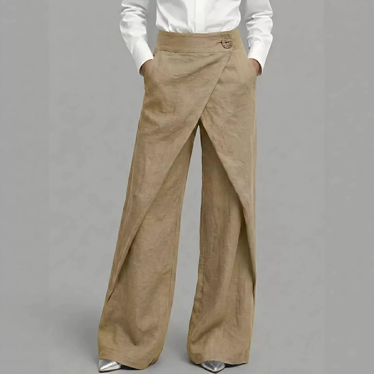 Women's Spring Summer Wrap Workwear Oversized Casual Wide-leg Pants Everyday Fashion Outfit