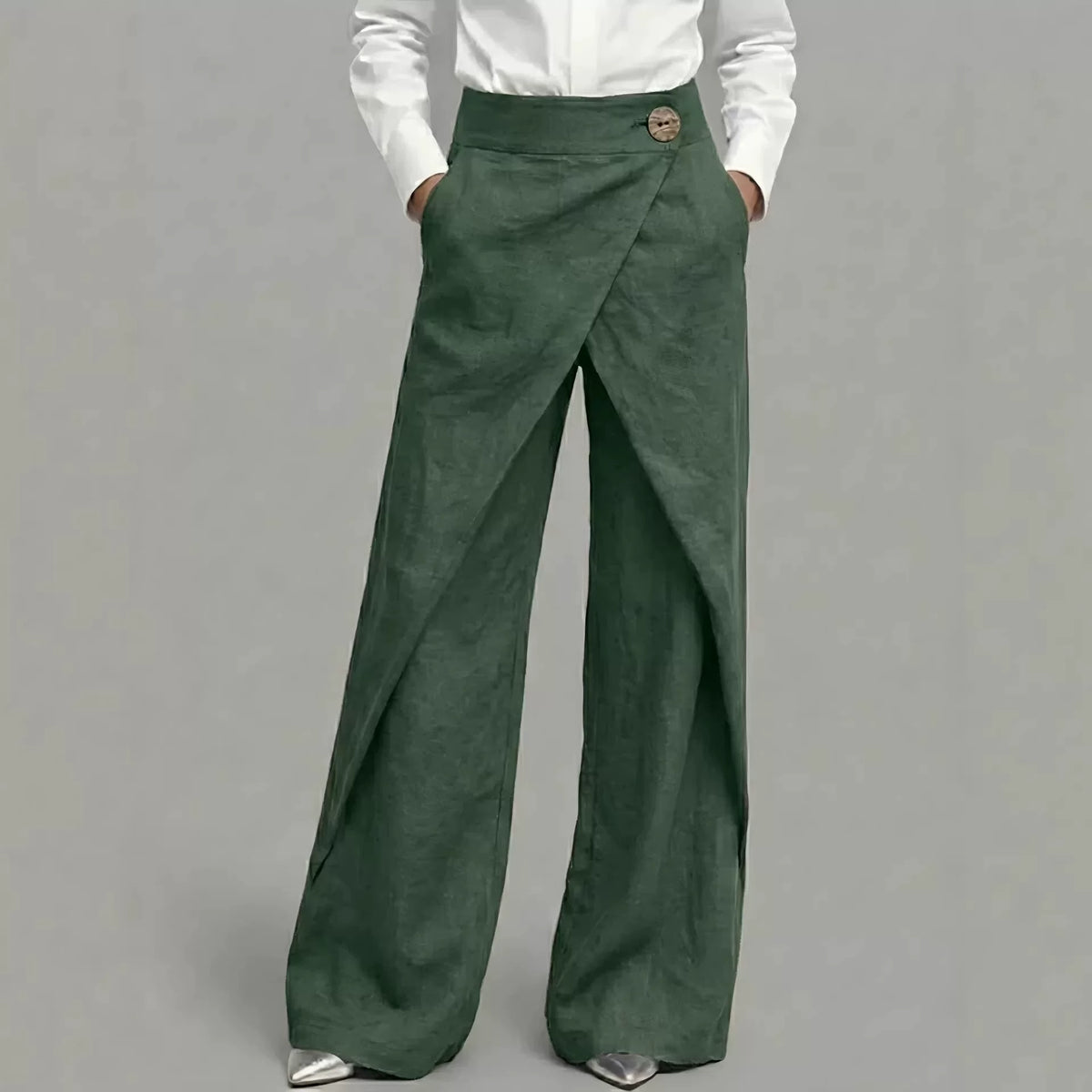 Women's Spring Summer Wrap Workwear Oversized Casual Wide-leg Pants Everyday Fashion Outfit