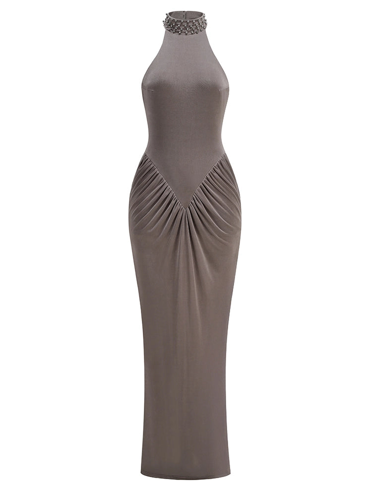 Women's Slim-Fit Open-Back Party Retro Mermaid Evening Gown for Black Tie Wedding Guest Cocktail Prom Date Night