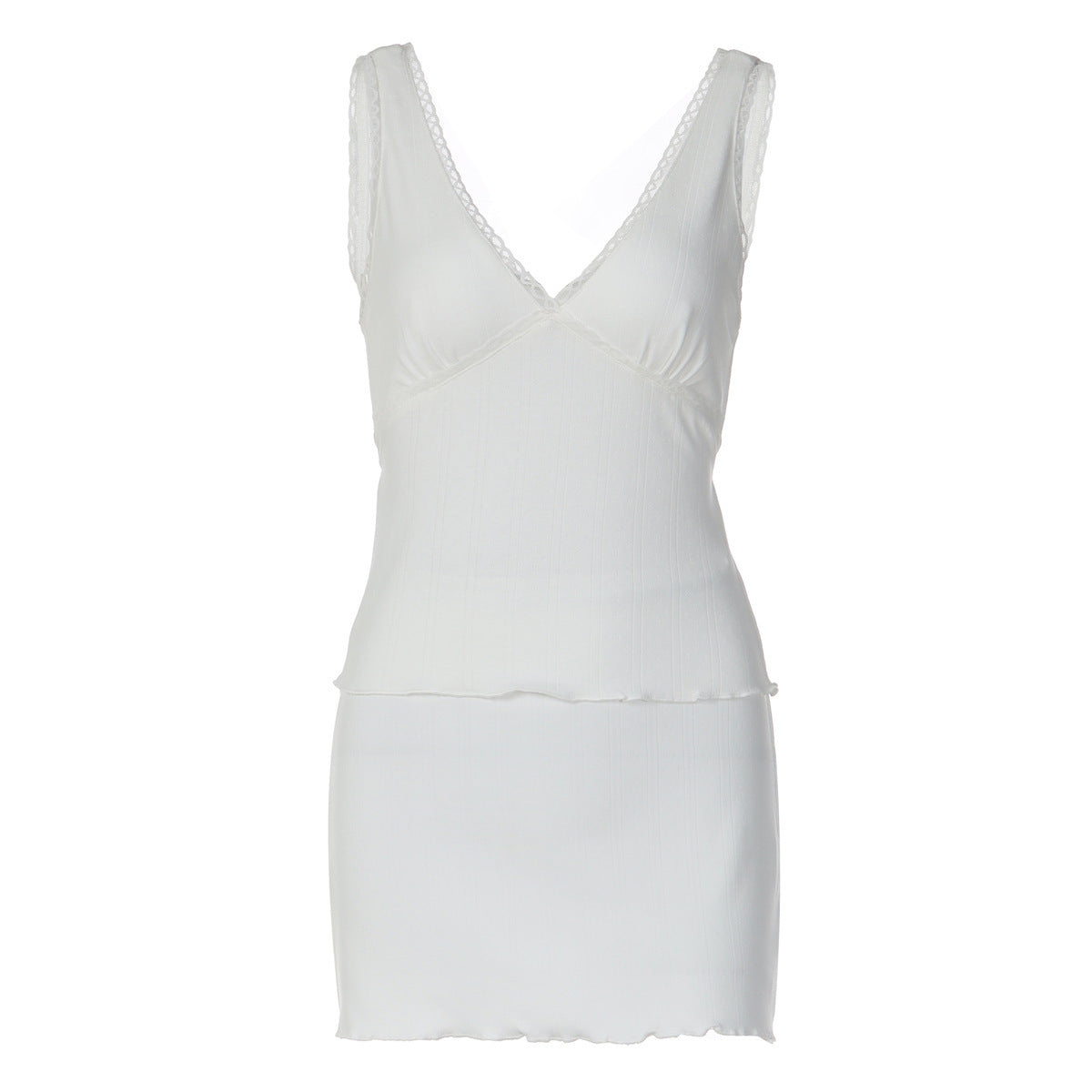 Women's V-Neck Bodycon Sleeveless Two-Piece Set for Office Workwear Wedding Guest Business Casual Travel Weekend At Home