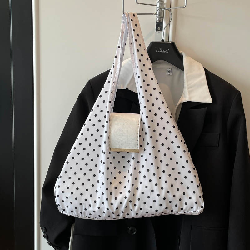 Large-capacity Summer Polka-dot Market Tote Bag Work Travel Everyday Handbag Wear