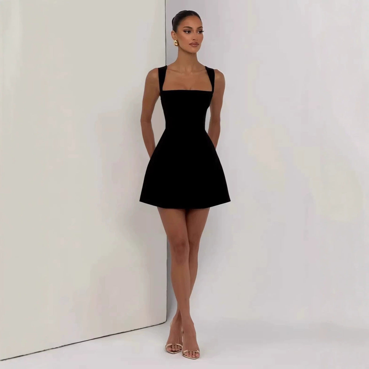 Women's Minimalist Waist-defining Slim-fit Dress Party Evening Outfit Day for Office Wedding Guest Date Night Slimming Versatile Business Casual Summer Travel