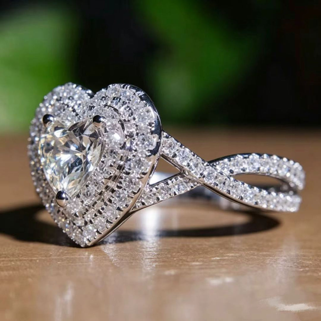 Cubic zirconia cutout stud earrings by Yoshan, detail view 2