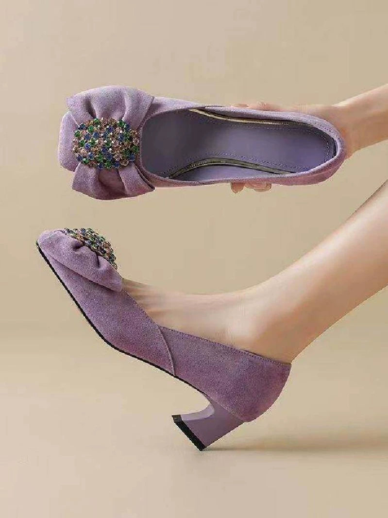 Pointed Toe Crystal Pumps for Women