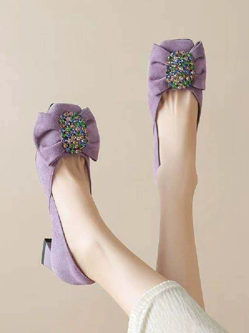 Pointed Toe Crystal Pumps for Women