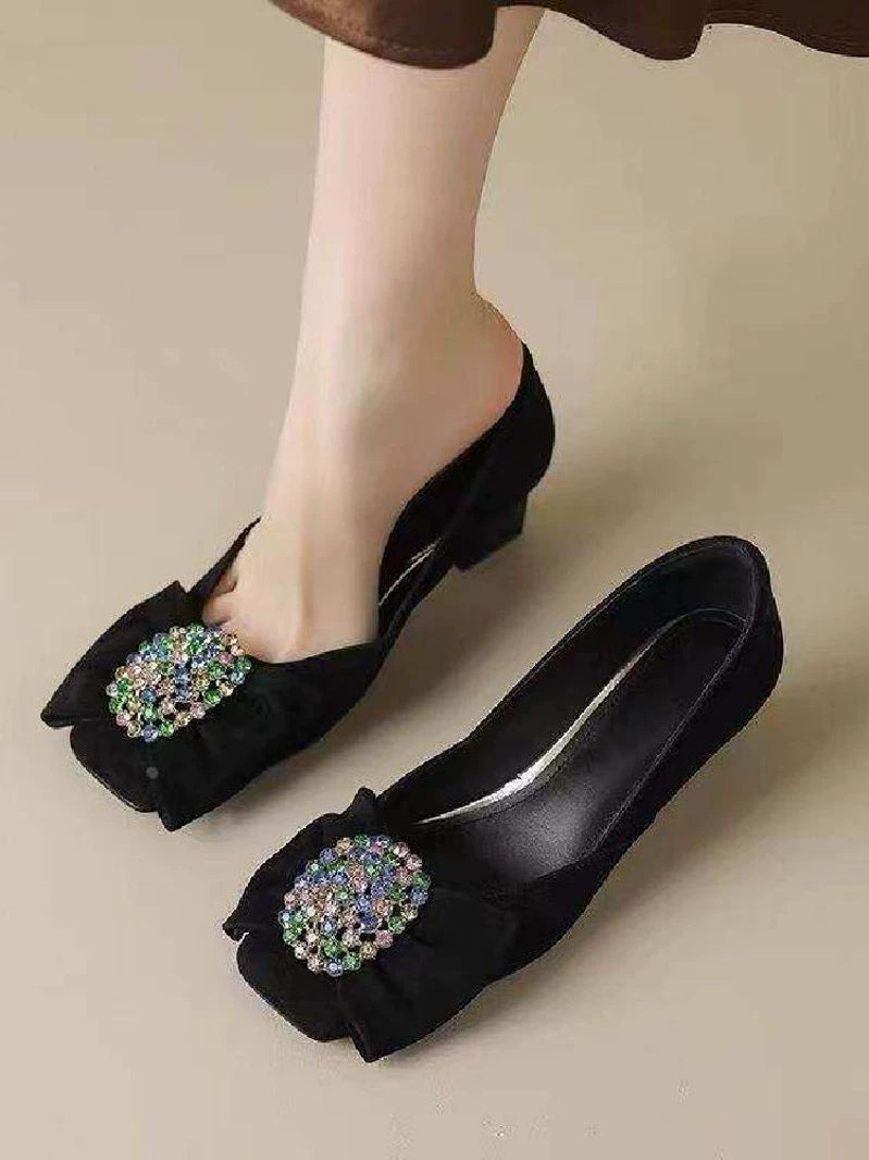 Pointed Toe Crystal Pumps for Women