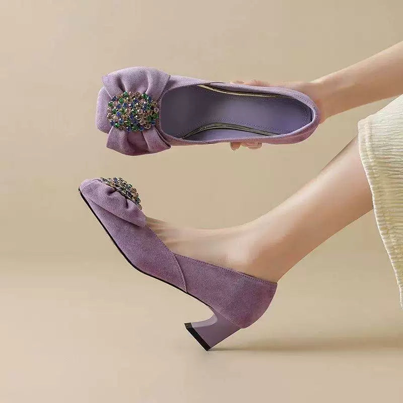 Pointed Toe Crystal Pumps for Women