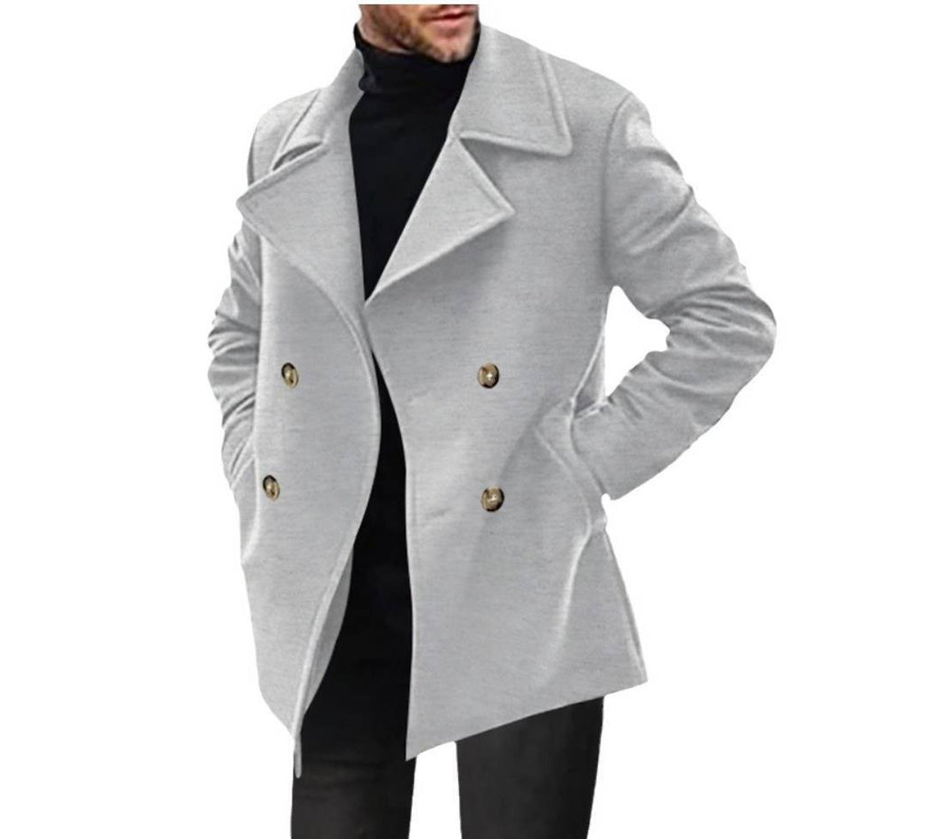 Men's Longline Double-Breasted Plus Size Midi Casual Trench Coat Office Commute Fall Winter