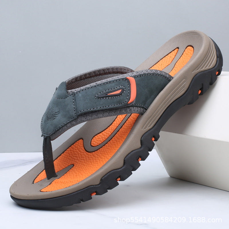 Women's Hand-Stitched Leather Plus Size Flip-Flops Beach Thong Sandals Slides Slippers