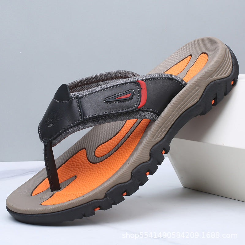 Women's Hand-Stitched Leather Plus Size Flip-Flops Beach Thong Sandals Slides Slippers