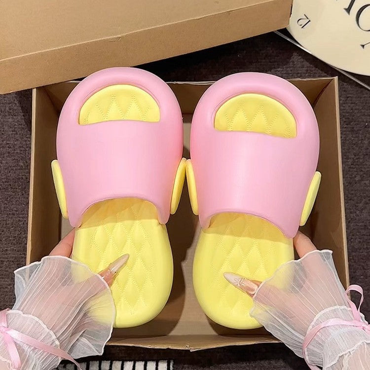 Women's Cartoon Chunky Sole Soft Sole Outdoor Eva Slide Slippers Quick-dry House Slides