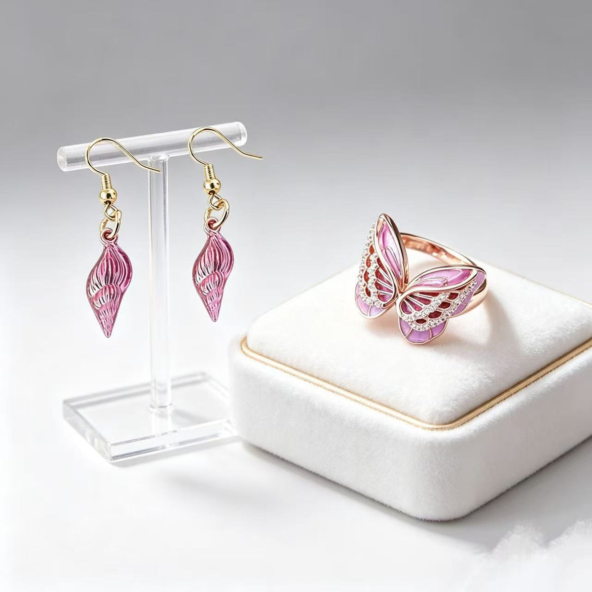 Pink drop earrings by Yoshan