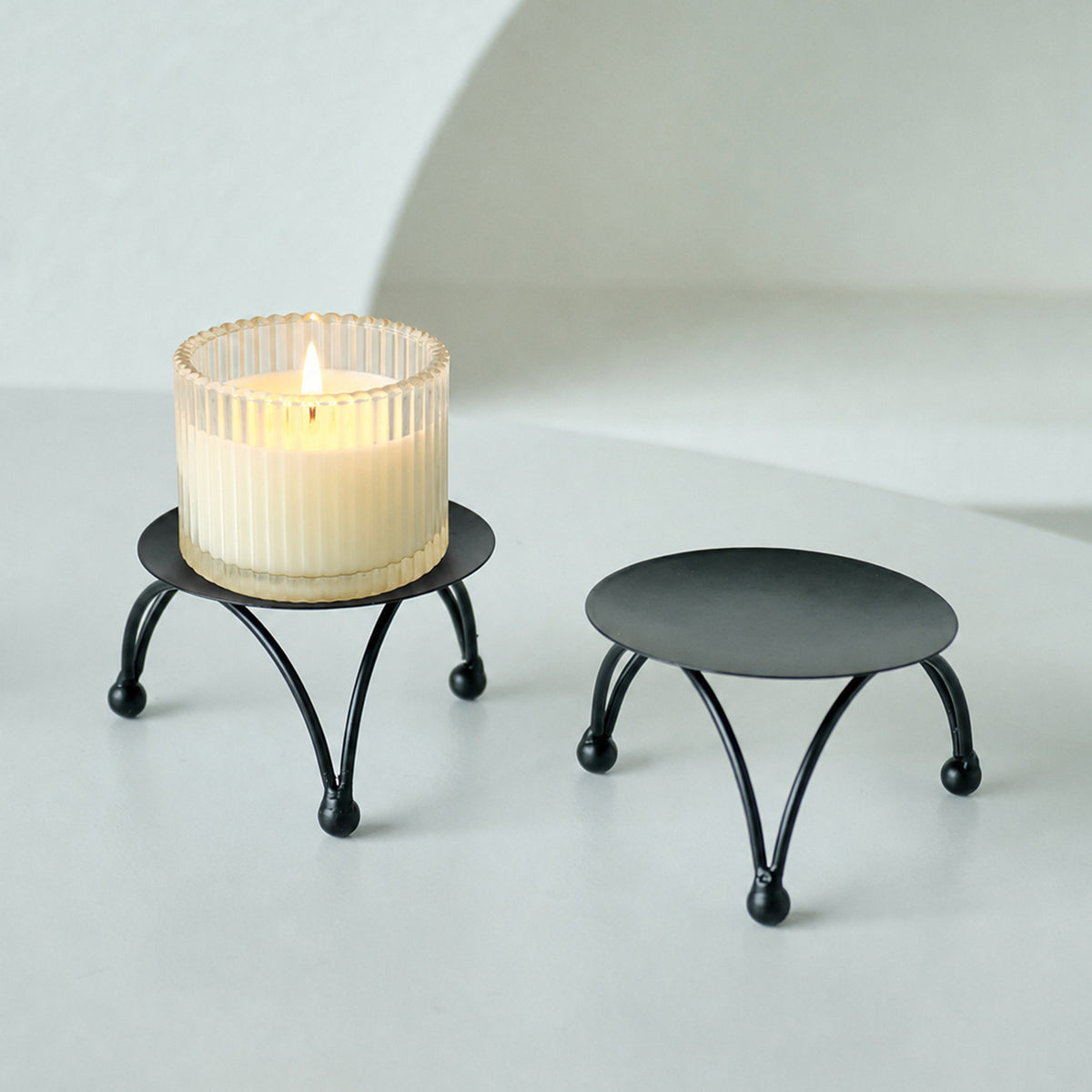 Metal Wrought-Iron Candle Holder Table Storage Bin Home Organizer Kitchen Entryway