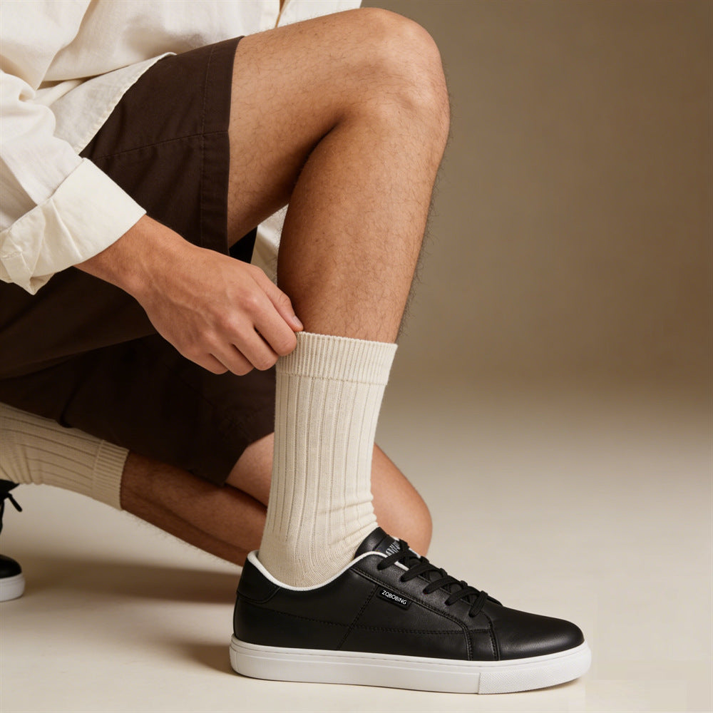 Men's Korean-Style Casual White Sneakers Platform Fashion Sneakers Everyday Walking