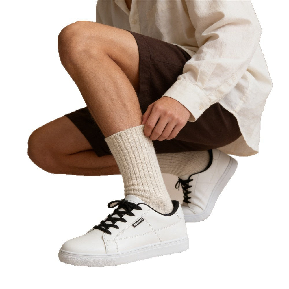 Men's Korean-Style Casual White Sneakers Platform Fashion Sneakers Everyday Walking