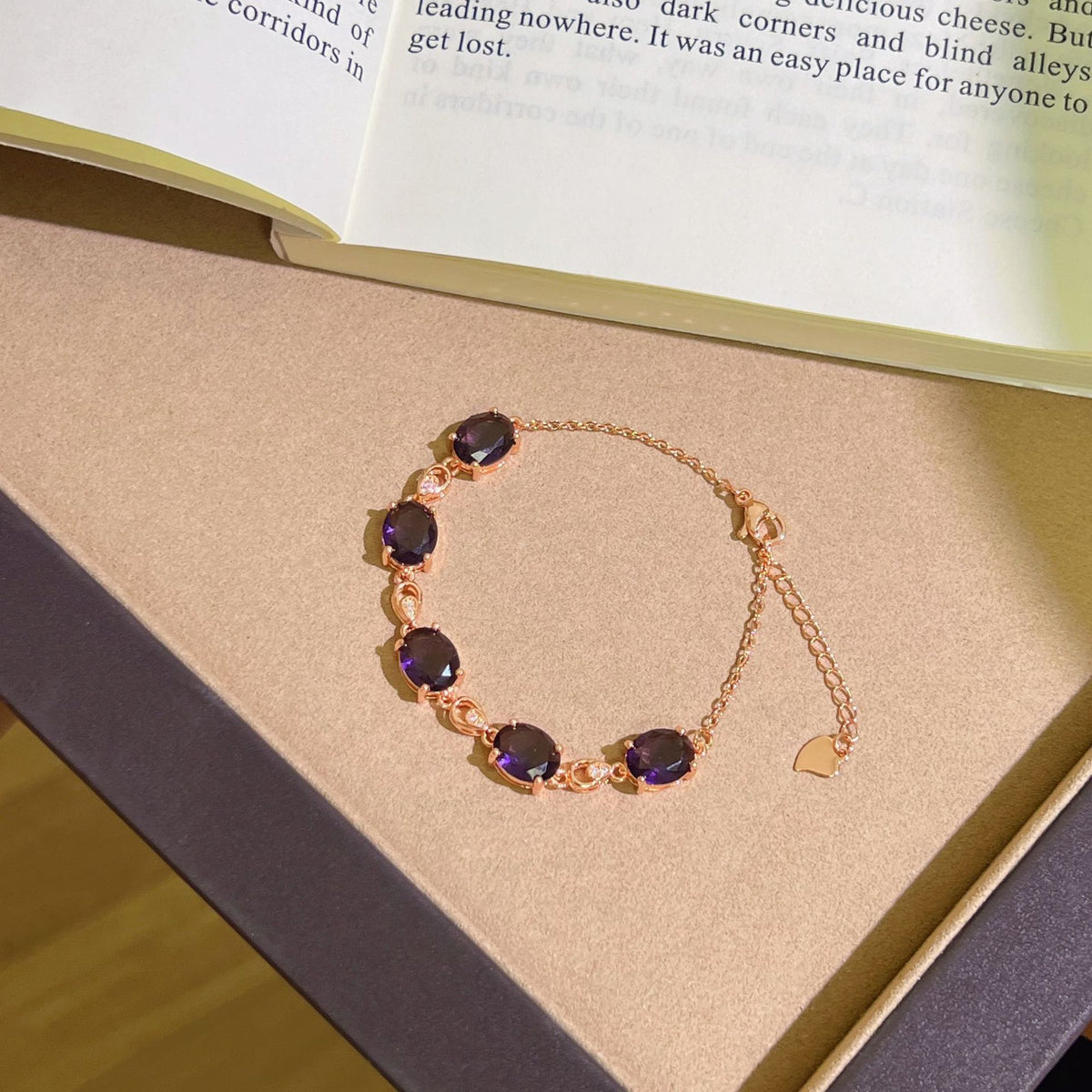 Purple cubic zirconia jewelry set by Yoshan