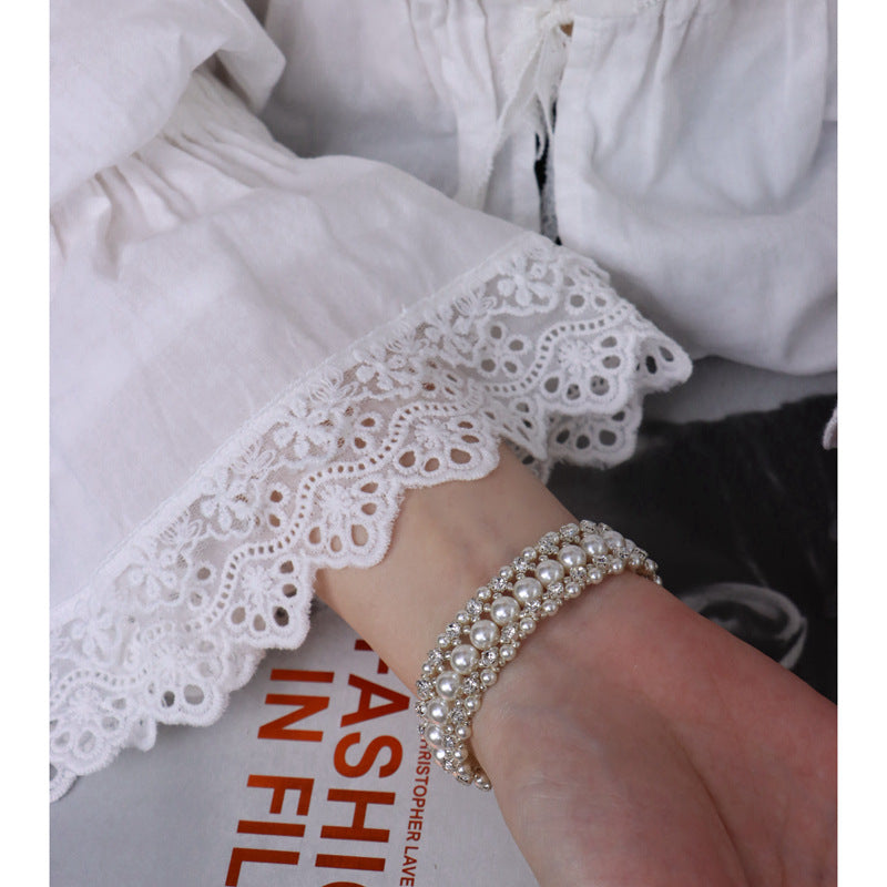 Cubic zirconia lace bracelet by Yoshan, detail view 3