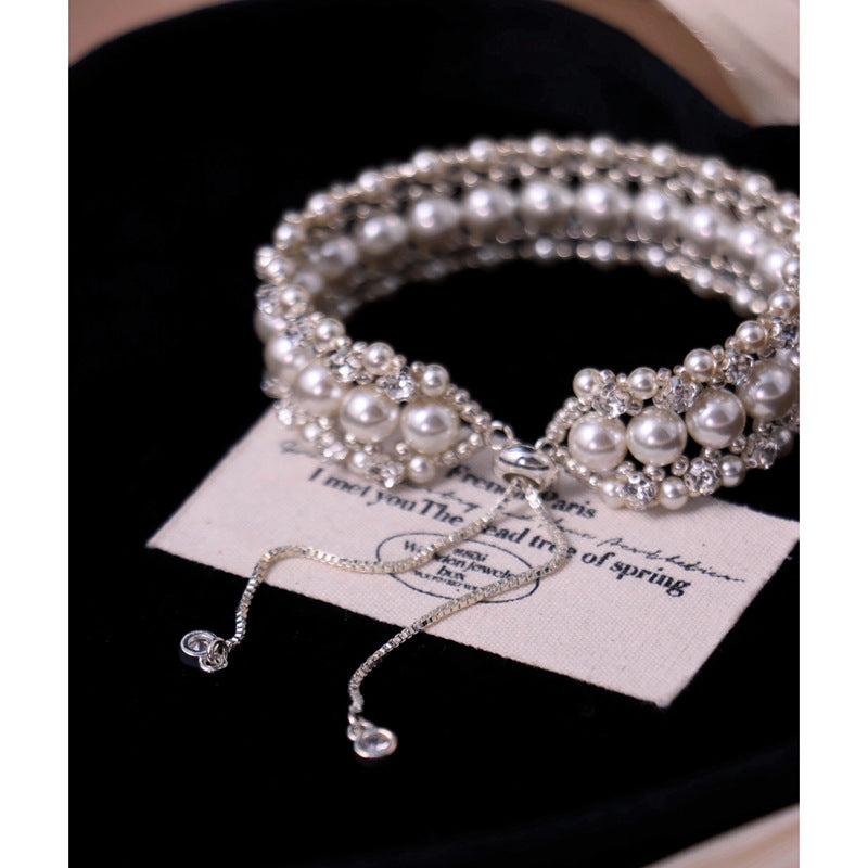Cubic zirconia lace bracelet by Yoshan, detail view 5