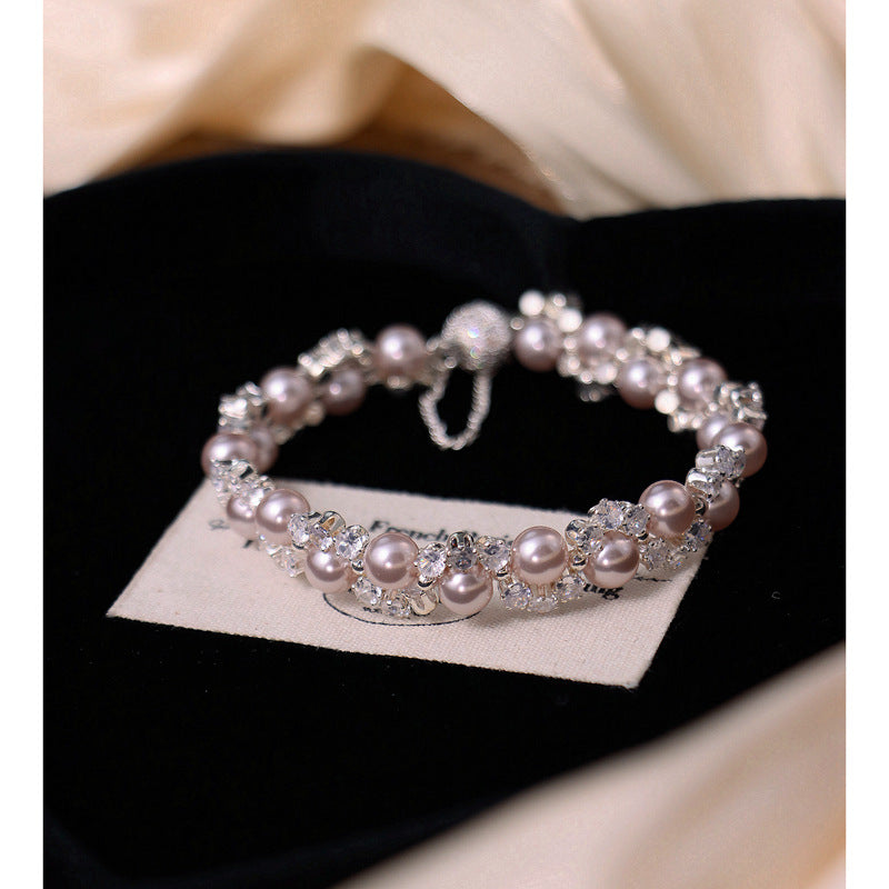 Cubic zirconia French-inspired bracelet by Yoshan, detail view 2