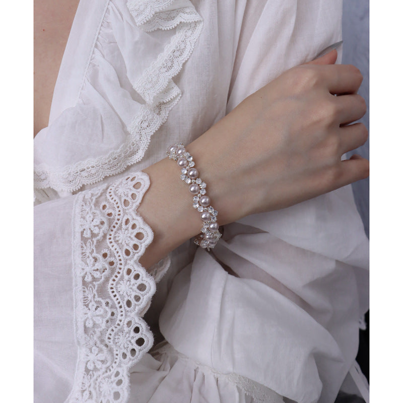 Cubic zirconia French-inspired bracelet by Yoshan, detail view 3