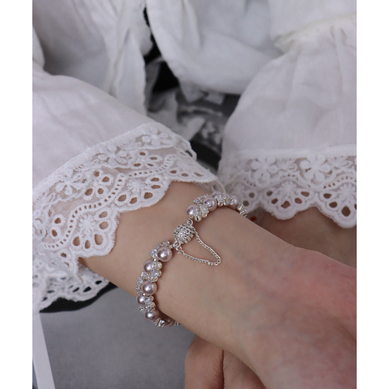 Cubic zirconia French-inspired bracelet by Yoshan, detail view 4