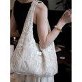 Ivory/Apricot embroidered mesh slouchy hobo (avoid dark clothes)