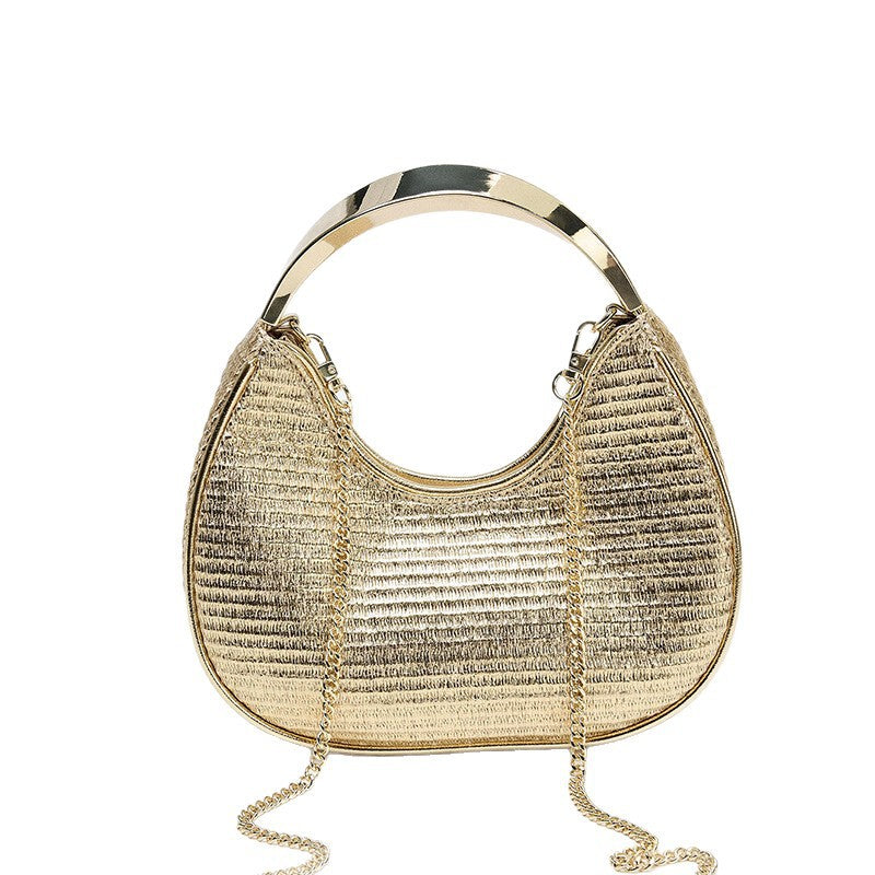 Women's Metal Party Dumpling Bag Crossbody Purse for Travel and Sightseeing Everyday Casual Streetwear Premium Date Night Office