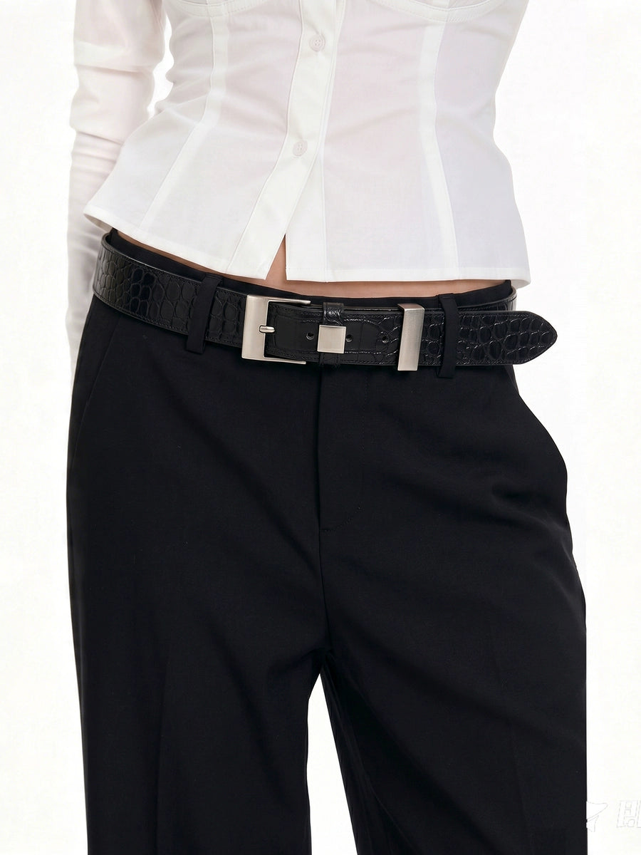 Women's Wide Metal Black Leather Retro Waist Belt for Date Night Gift Party Designer Office Everyday