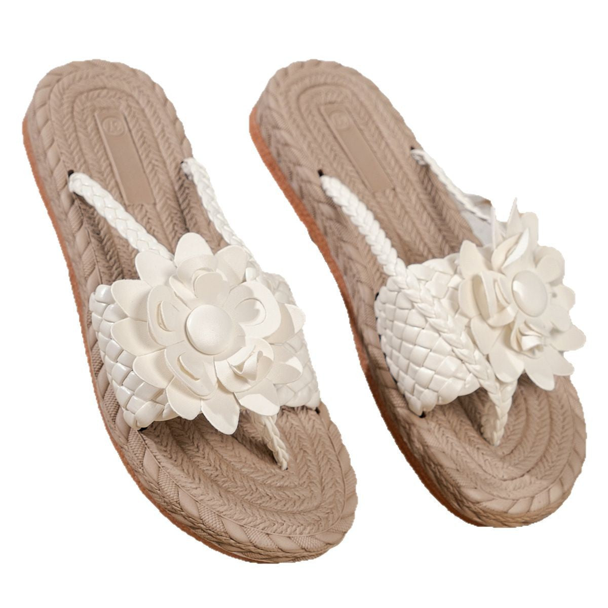 Women's Summer Thong Floral Flat Plus Size Retro Beach Casual Slide Slippers Indoor Outdoor Slides