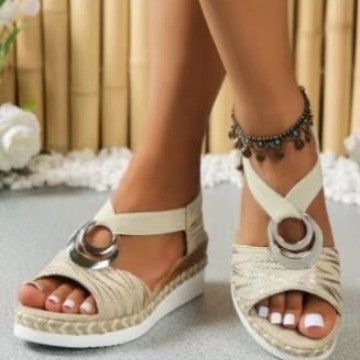 Women's Summer Chunky Sole Platform Wedge Plus Size Sandals Beach Vacation