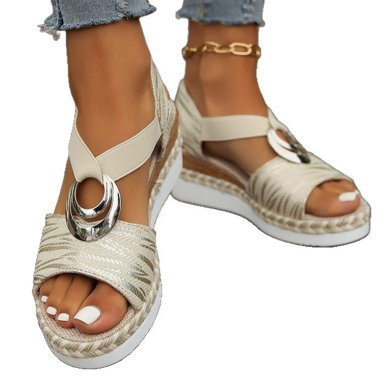 Women's Summer Chunky Sole Platform Wedge Plus Size Sandals Beach Vacation