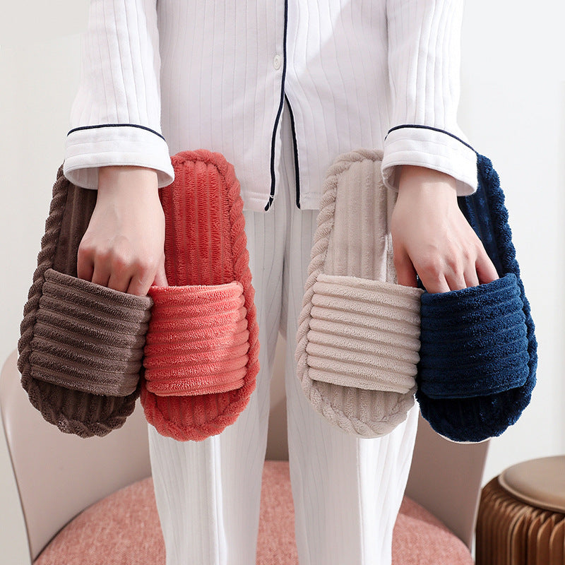 Women's Plush Chunky Sole Fleece-lined Slippers Outdoor Mules