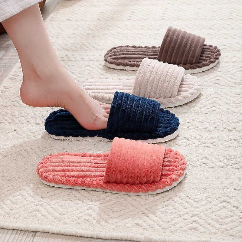 Women's Plush Chunky Sole Fleece-lined Slippers Outdoor Mules