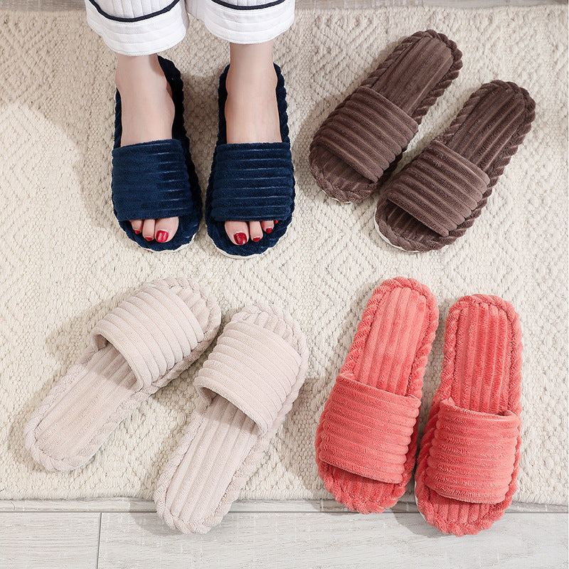 Women's Plush Chunky Sole Fleece-lined Slippers Outdoor Mules