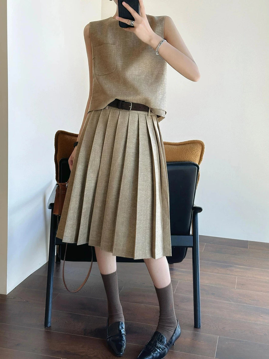 Women's Summer Linen French-Inspired Tweed-Style Two-Piece Set for Office Workwear Wedding Guest Business Casual Travel Weekend At Home