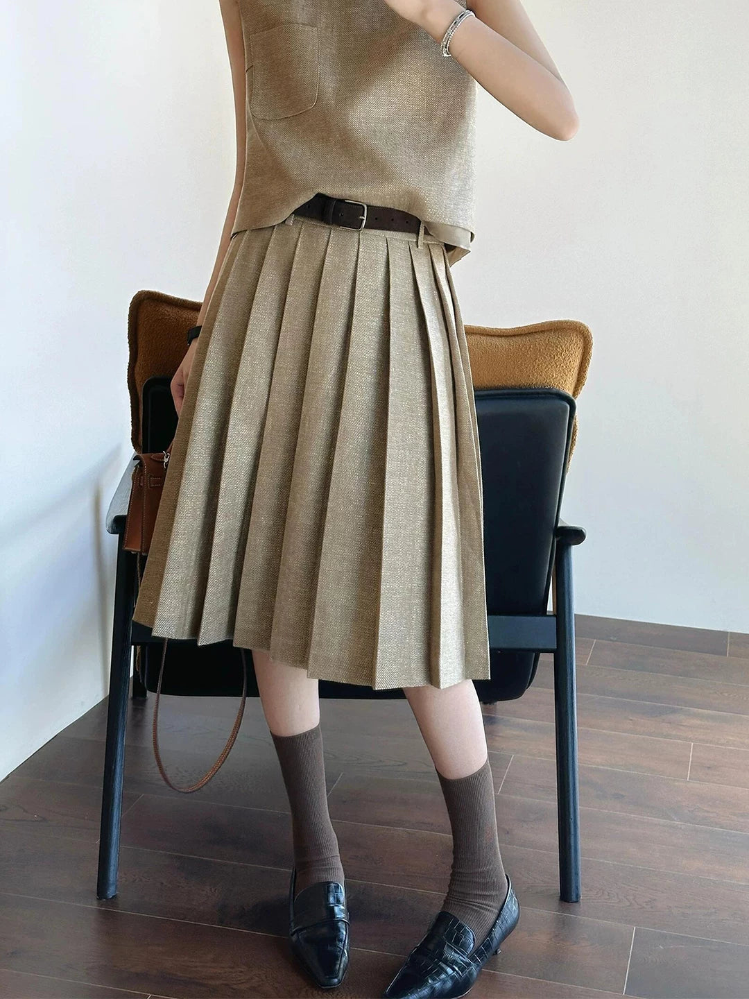 Women's Summer Linen French-Inspired Tweed-Style Two-Piece Set for Office Workwear Wedding Guest Business Casual Travel Weekend At Home