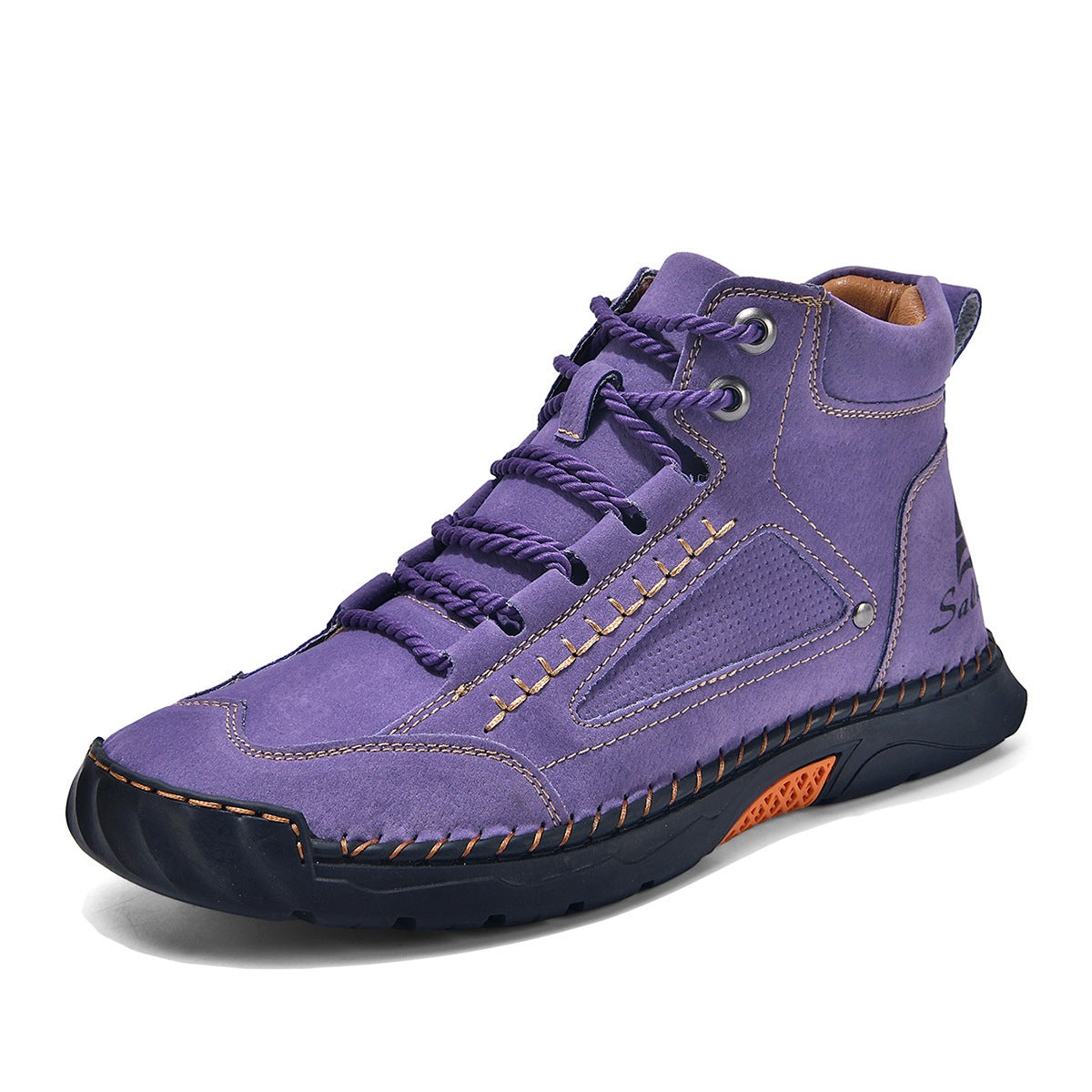 Men's Hand-Stitched Flat Plus Size Lace-Up High-Top Sneakers High-Top Casual Shoes