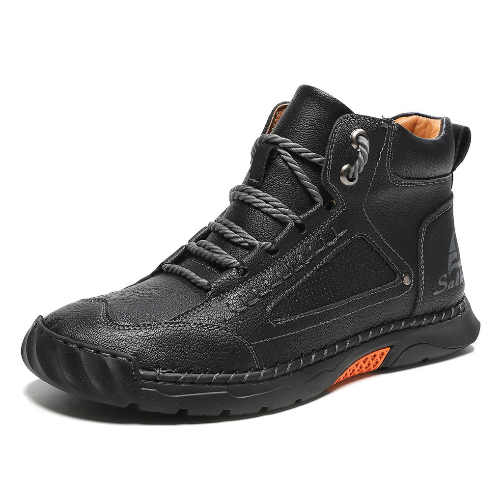 Men's Hand-Stitched Flat Plus Size Lace-Up High-Top Sneakers High-Top Casual Shoes