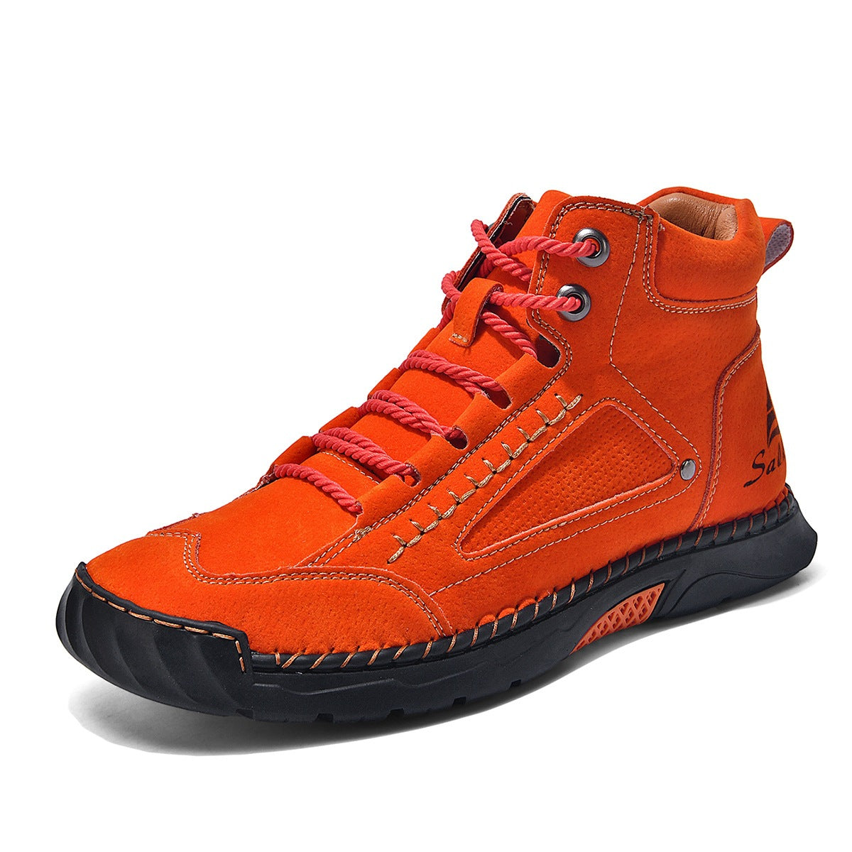 Men's Hand-Stitched Flat Plus Size Lace-Up High-Top Sneakers High-Top Casual Shoes